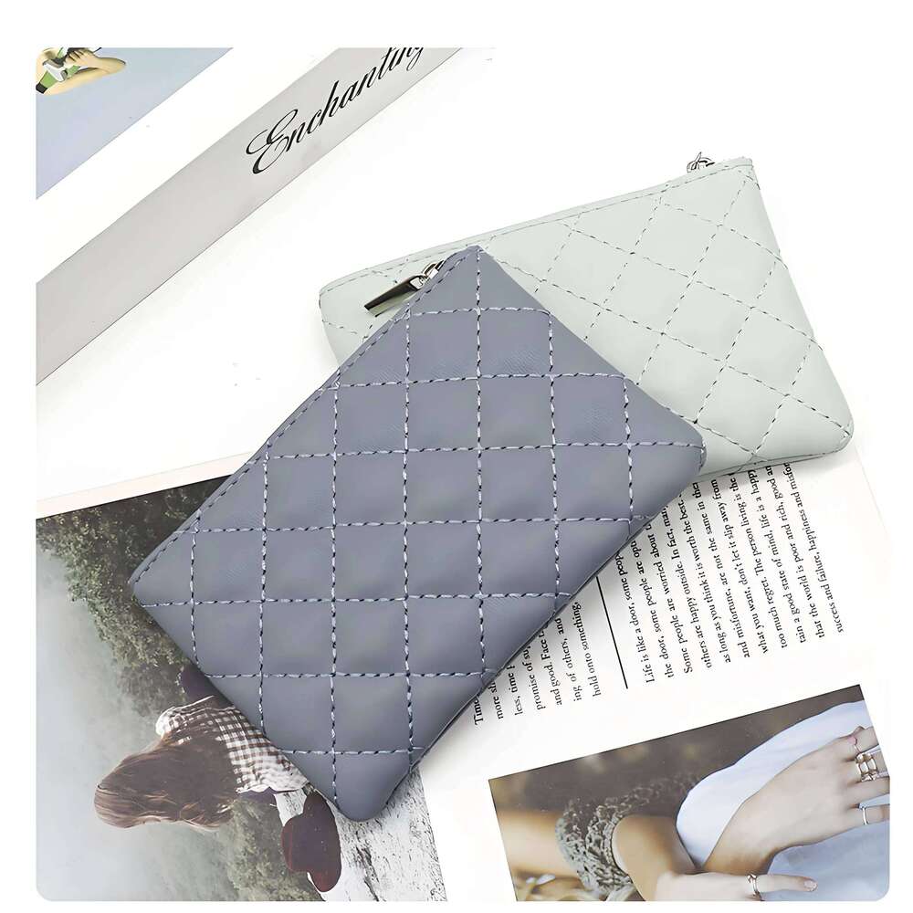 Women Small Purse PU Woman's Wallets Pouch Plaid Print Change Purses Business Mini Coin Bag Card Holder Y260206