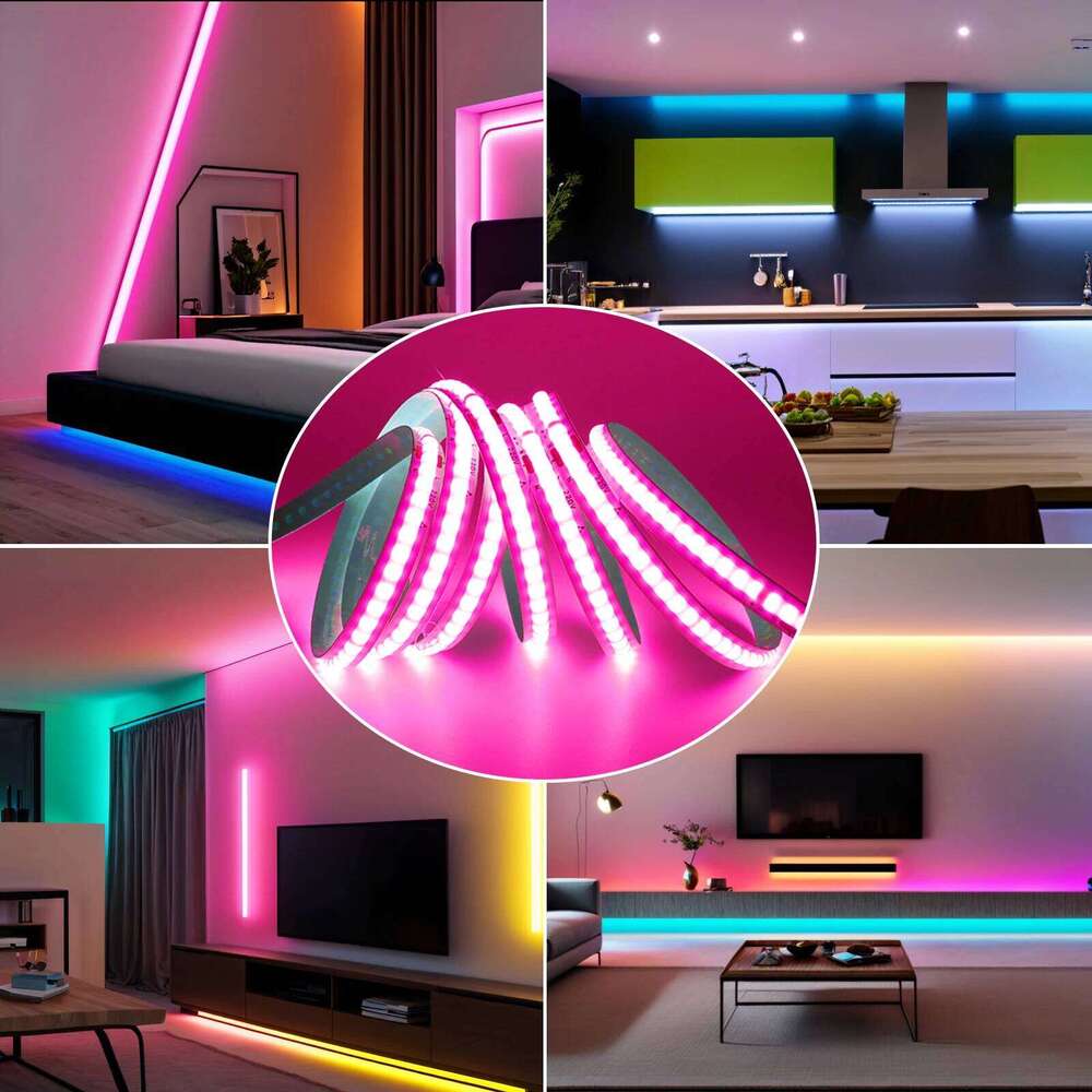 AC 220V COB Strip 240Leds/M 5M 10M 20M 50M/Roll Red/Green/Ice Blue/Pink/White/Purple Flexible Ribbon LED Light For Home Decor Z260206