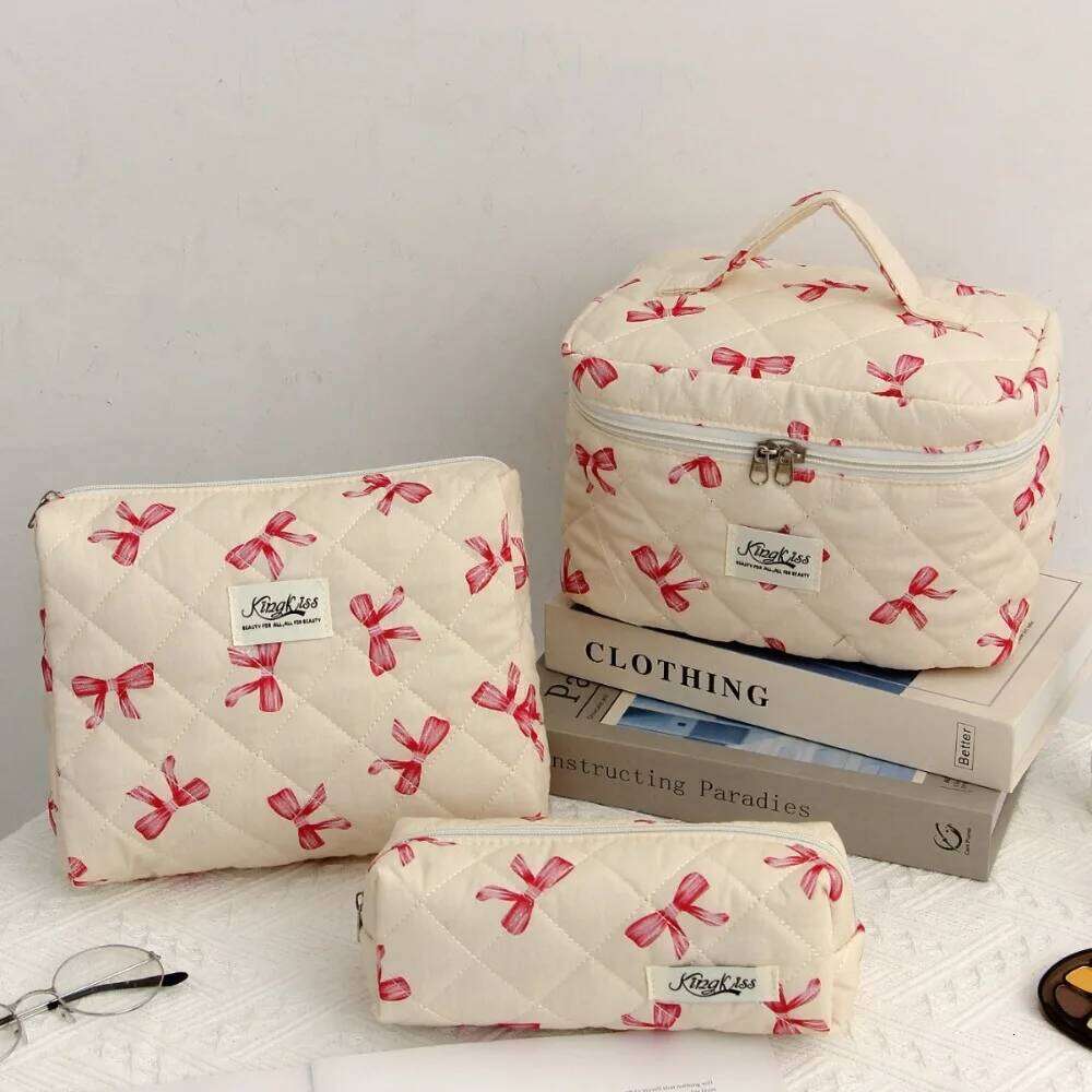 Pink Women Makeup Pouch Large Capacity Tote Travel Organizer Cosmetic Lipsticks Quilted Bag Portable Ladies Washbag Y260206