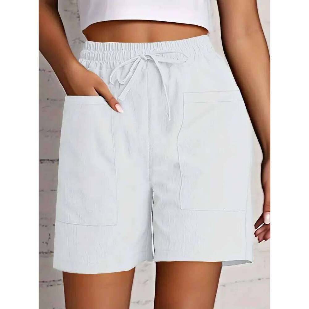 Women's High Waist 4 Inch Summer - Loose Fit Casual with Pockets, Solid Color Bermuda Shorts for Outfits XJ260206