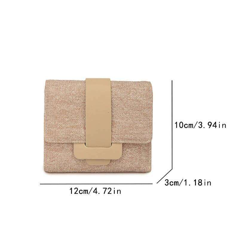 Fashionable Compact Ladies Wallet with Flip Cover Large Capacity Triple Fold Hasp Portable Card Holder Coin Purse for Women Y260206