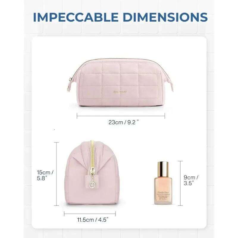 Makeup Toiletry Bag Puffy Padded Make Up Bags Wide Open Pouch Purse Travel Essentials Toiletries Accessories Brushes Y260206