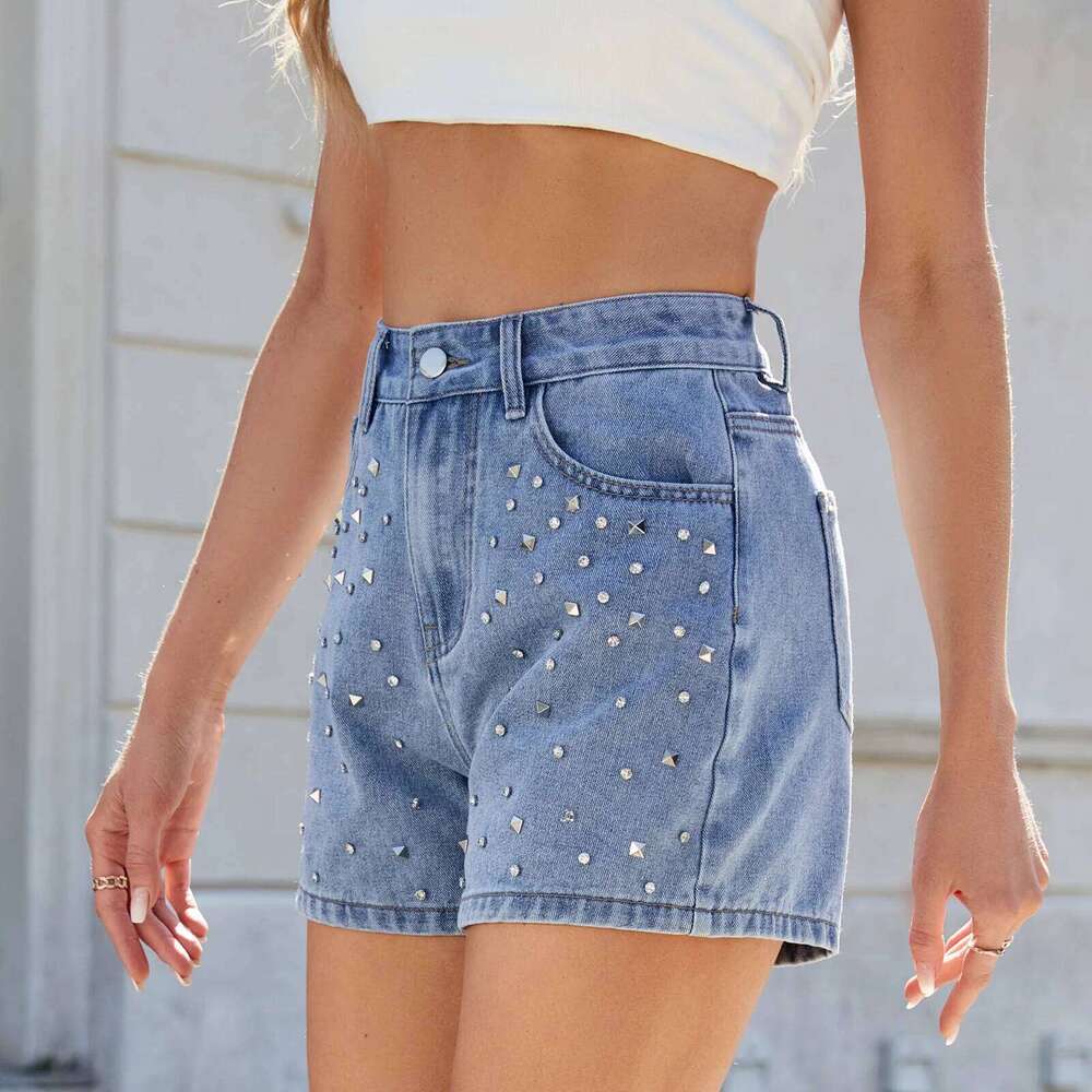 Shorts Jeans Women Denims Mid Waist Washed Distressed Pockets Female Casual Straight Short Pants 2025 Streetwear XJ260206