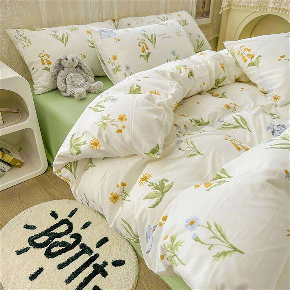 Four Piece Set Floral Style Duvet Cover Quilt Covers Linen Pillowcase Bedding Bedroom Bed Sets Queen King Home Textiles XJ260206