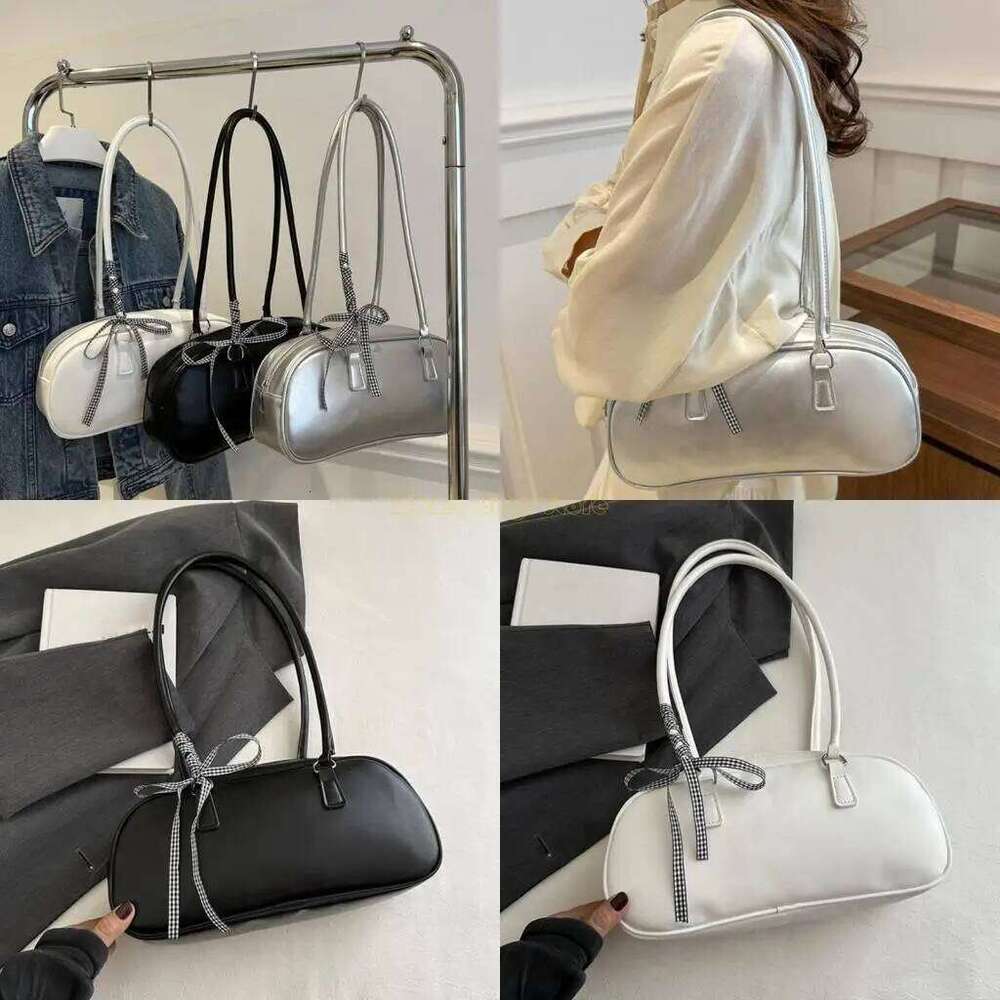 X90D Women PU Leather Shoulder Trend Bows Armpit Large Capacity Underarm Bag Y260205