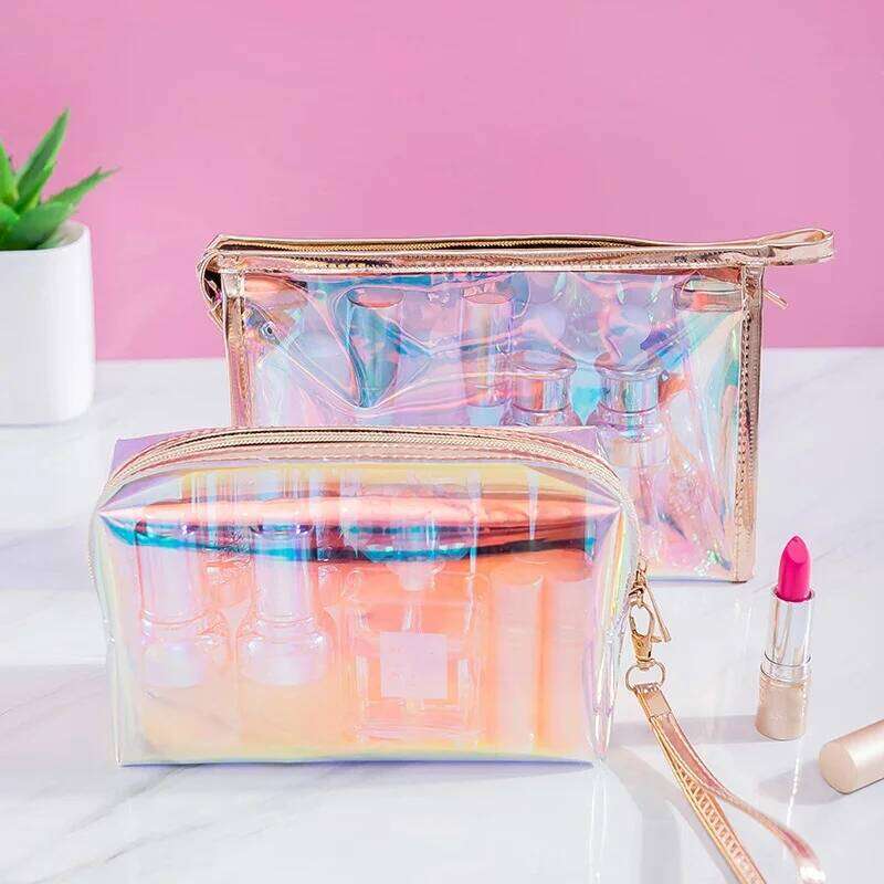 Makeup Transparent Pretty Fashion Laser Travel Cosmetic Bag Toiletry Brush Bags Organizer Necessary Case Wash Make Up Box Y260206