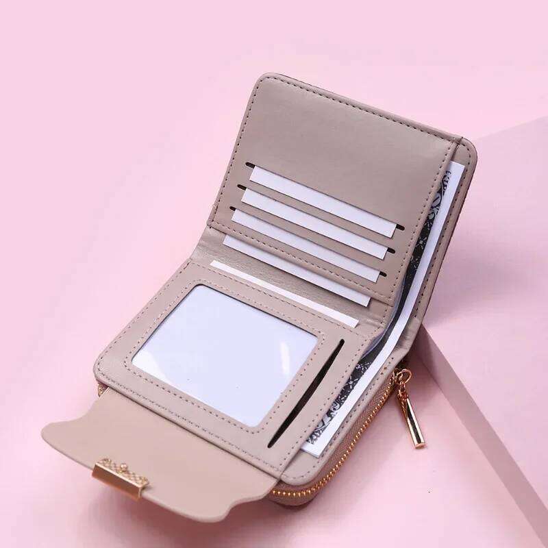 New Ladies Wallets Leaf Hasp Clutch Brand Designed Student Leather Mini Coin Purse Female Card Holder Money Bag Women Wallet Y260206