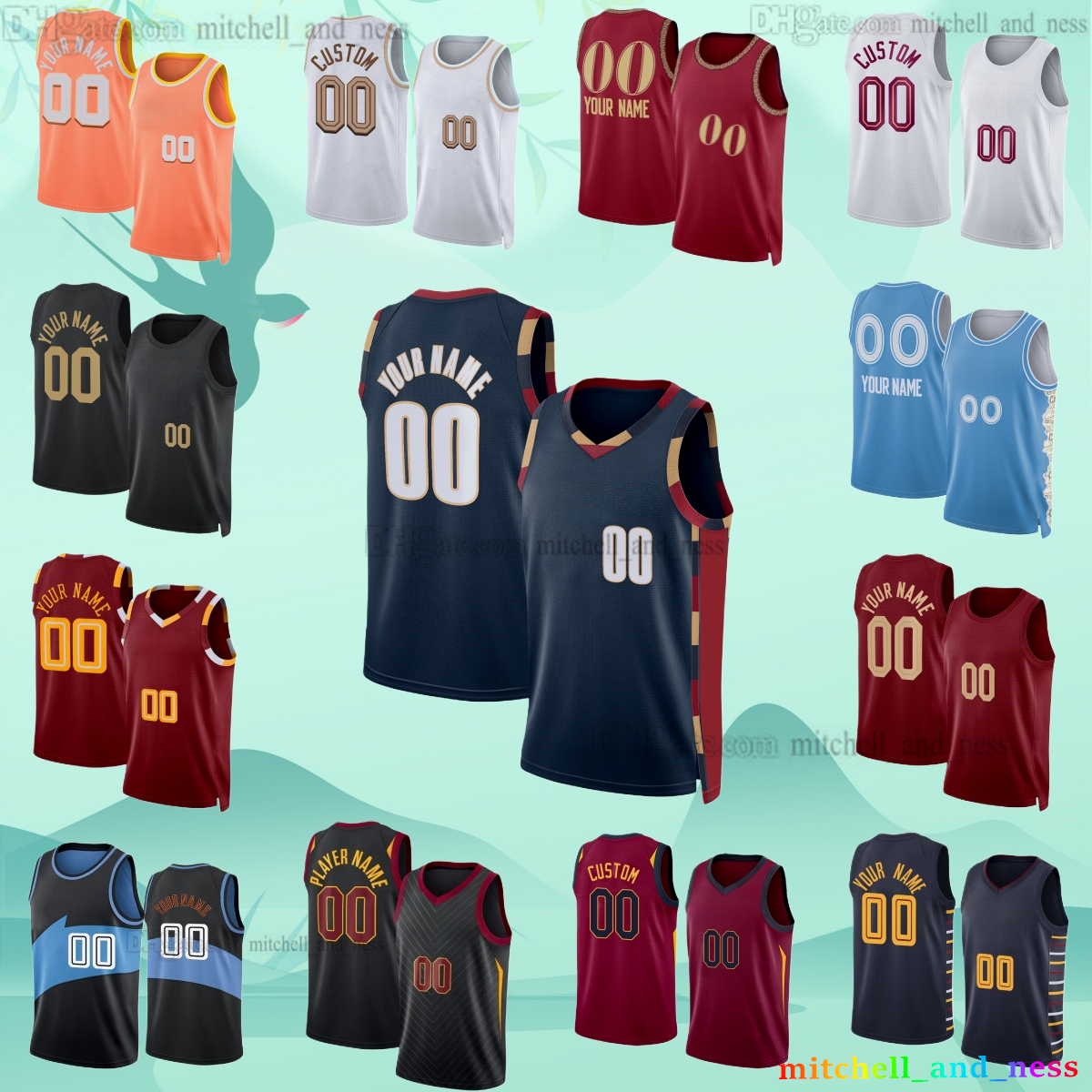 1 James Harden Jersey New Basketball Jerseys 45 Donovan Mitchell 4 Evan Mobley 20 Jaylon Tyson 5 Sam Merrill 31 Jarrett Allen 8 Dennis Schroder 9 Porter Printed Shorts