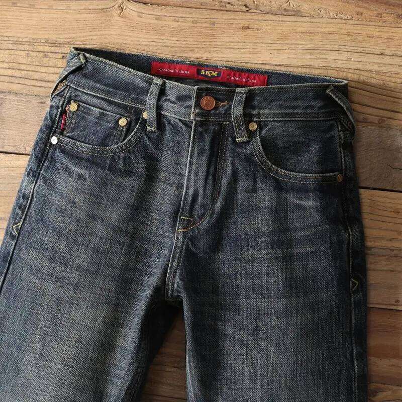 Heavyweight American Vintage 20oz Selvedge Denim Jeans for Men Autumn Winter 100% Cotton Champagne Washed Regular Straight Pants X260207