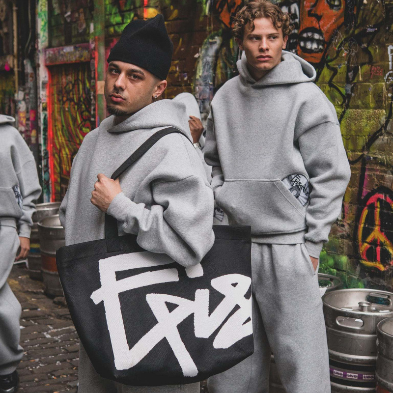 American Street Style Personality CD Pattern Pocket Design Hoodie and Sweatpants Set Y2K Trend 241031