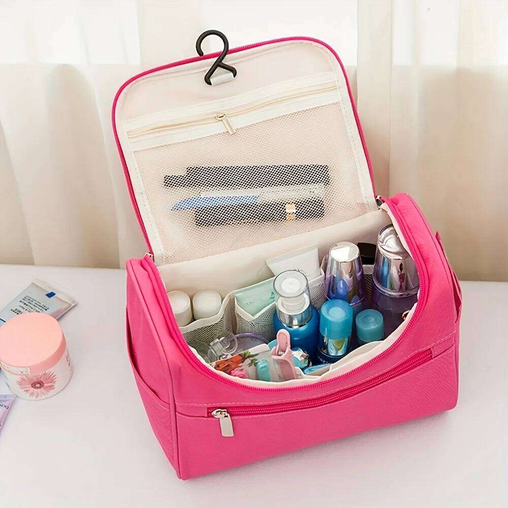 Large Capacity Travel Toiletry Bag - Multifunctional Cosmetic Organizer with Zipper for Men & Women, Durable Oxford Fabric Y260206