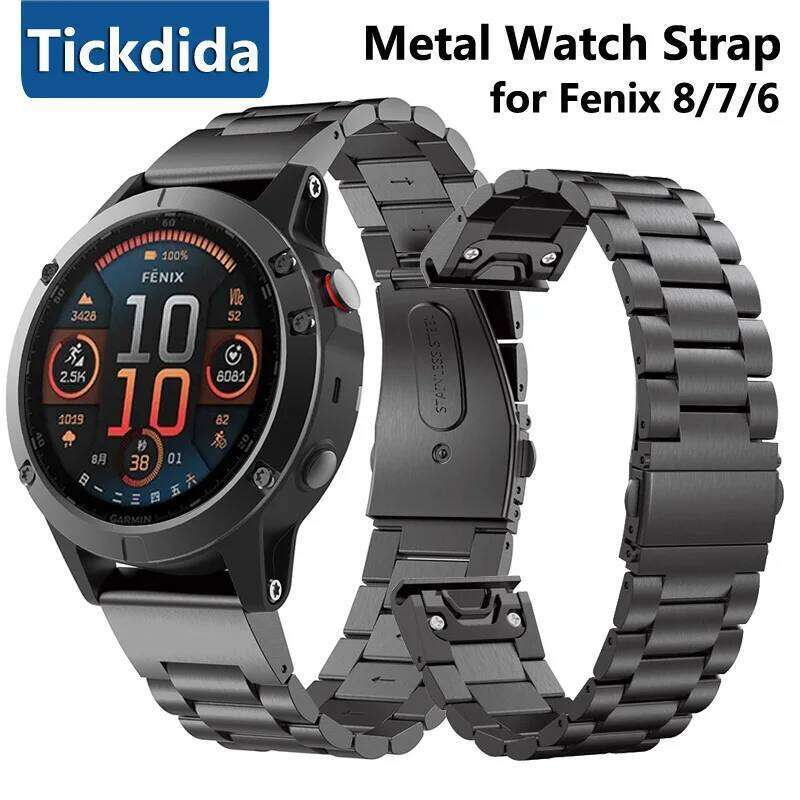Metal Strap Fenix E 7 7X Pro 9 6X Plus Stainless Steel Band for Garmin Enduro 3 Tactix 8 QuickFit 22/26mm Watchband Z260207