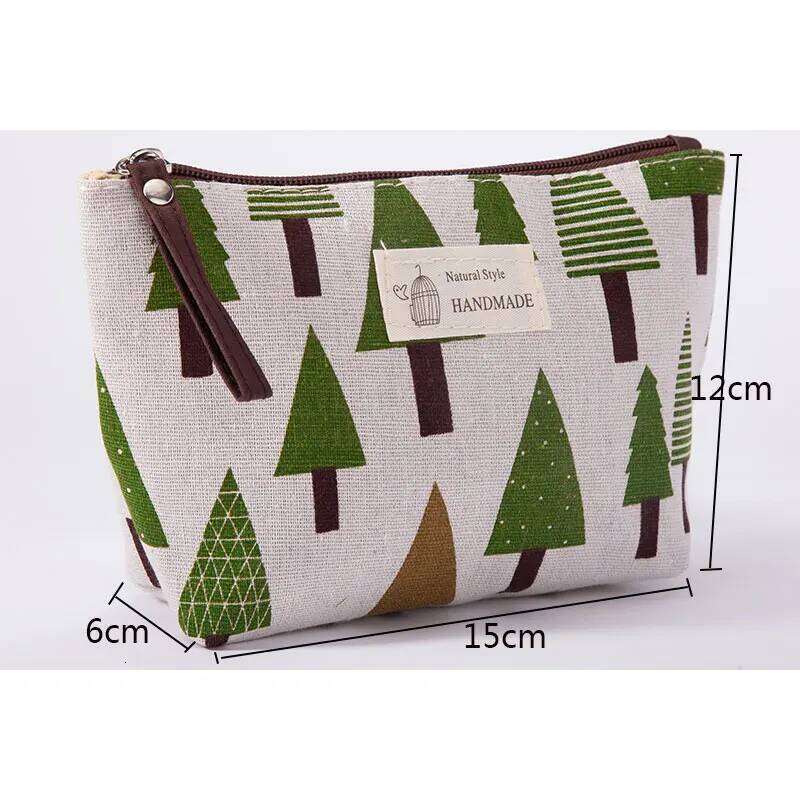 Fashion two-piece canvas cosmetic Portable storage wallet Multi functional travel ladies' makeup bag Y260206