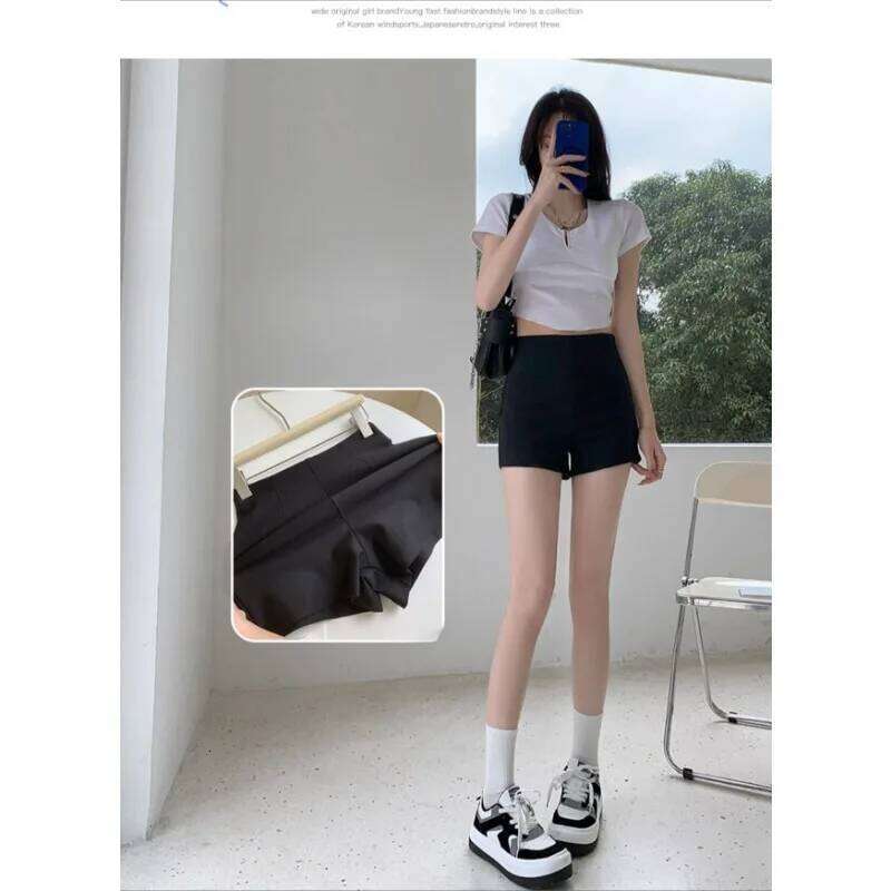 Black Sexy High-waisted Design Suit Shorts Women Summer Korean Style Making Them Look Taller Slimmer High-end Hot Pants XJ260206