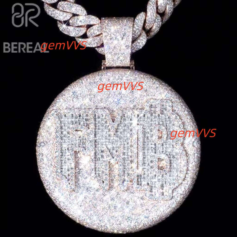 Custom Vvs Moissanite Letter Factory Outlet Luxury Rose Gold 925 Sterling Silver Hip Hop Pendant Fine Men Jewelry