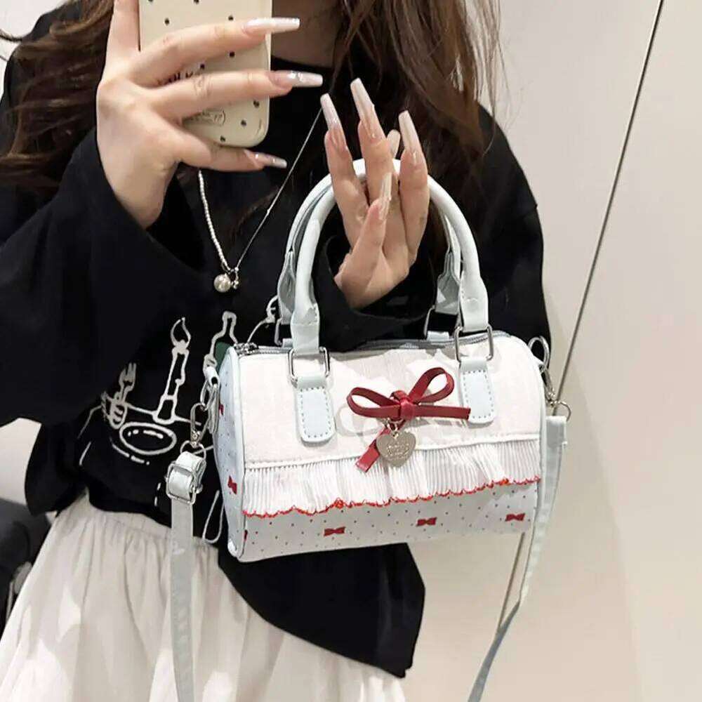 Polka Dot New Women's Fashion Shoulder Korean Style Soft PU Leather Crossbody Pillow Bag Commuter Tote Handbag Y260205