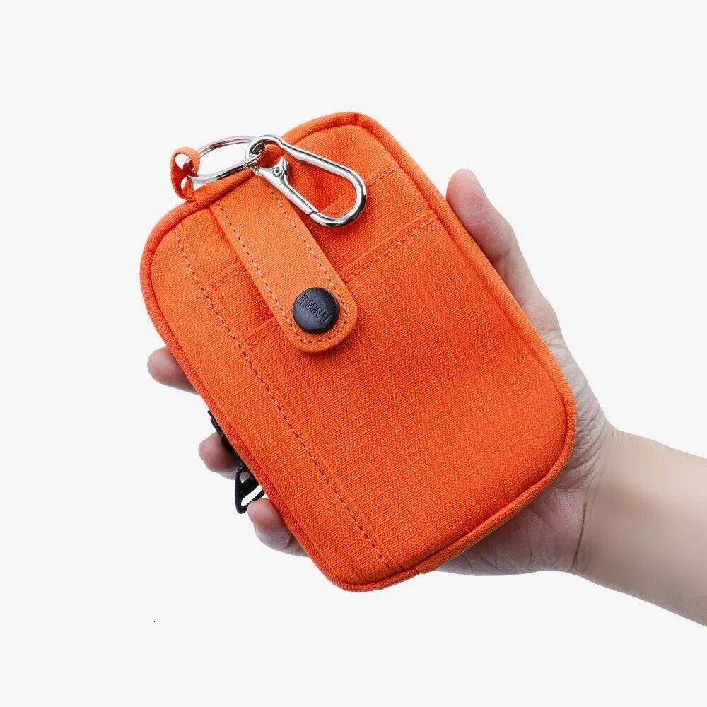 Simple Multifuctional Canvas Coin Purse Solid Color Zipper Earphone Square Lightweight Mini Storage Bag Outdoor Y260206