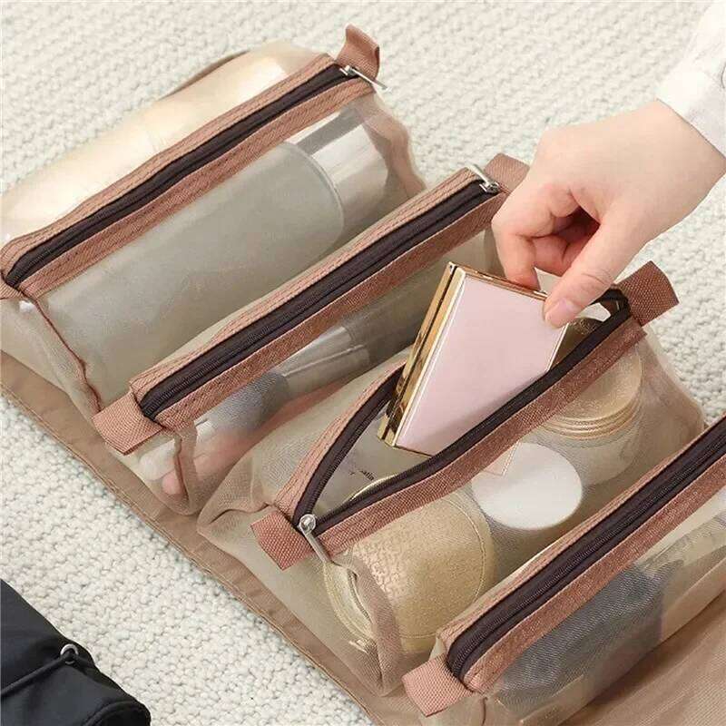 4 in 1 Makeup Bags Detachable Cosmetic Large Capacity Portable Folding Travel Cosmetics Storage Toiletry Bag Y260206