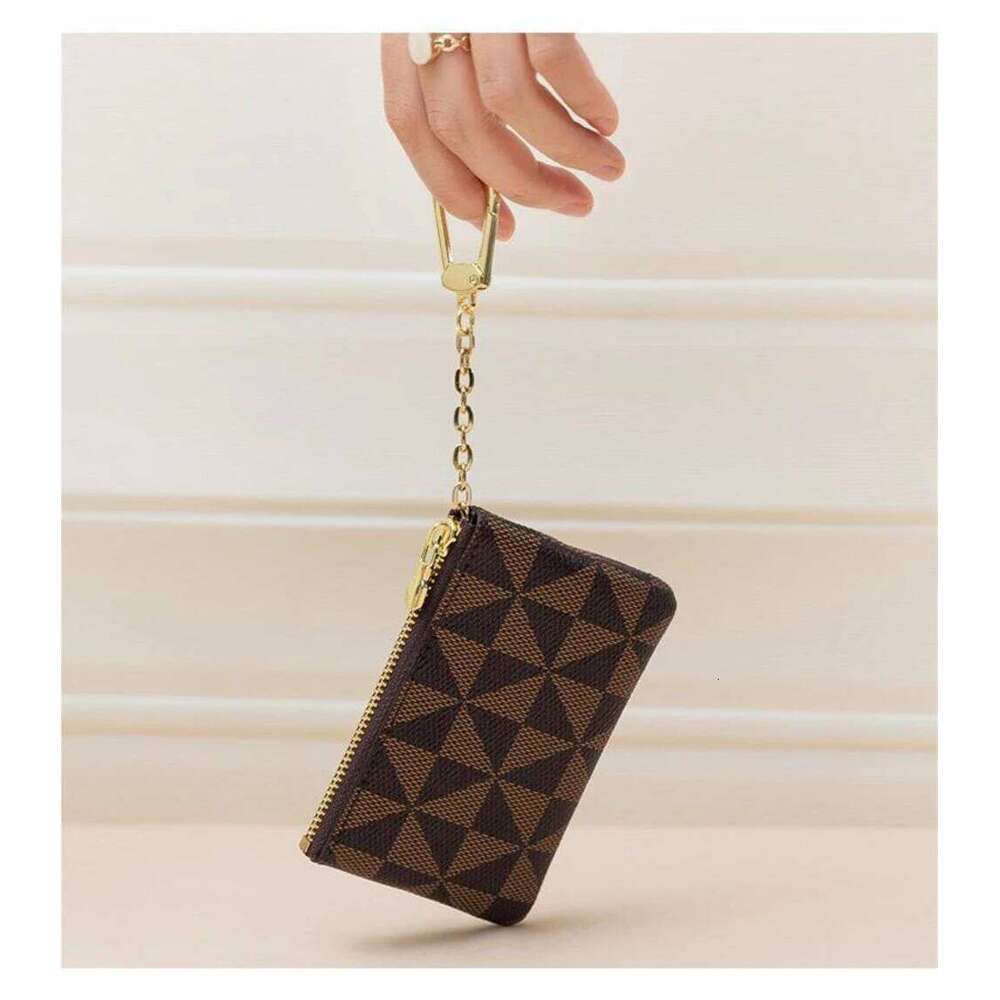 New style coin purse, metal-decorated small hanging bag, key case, simple printed mini card case Y260206