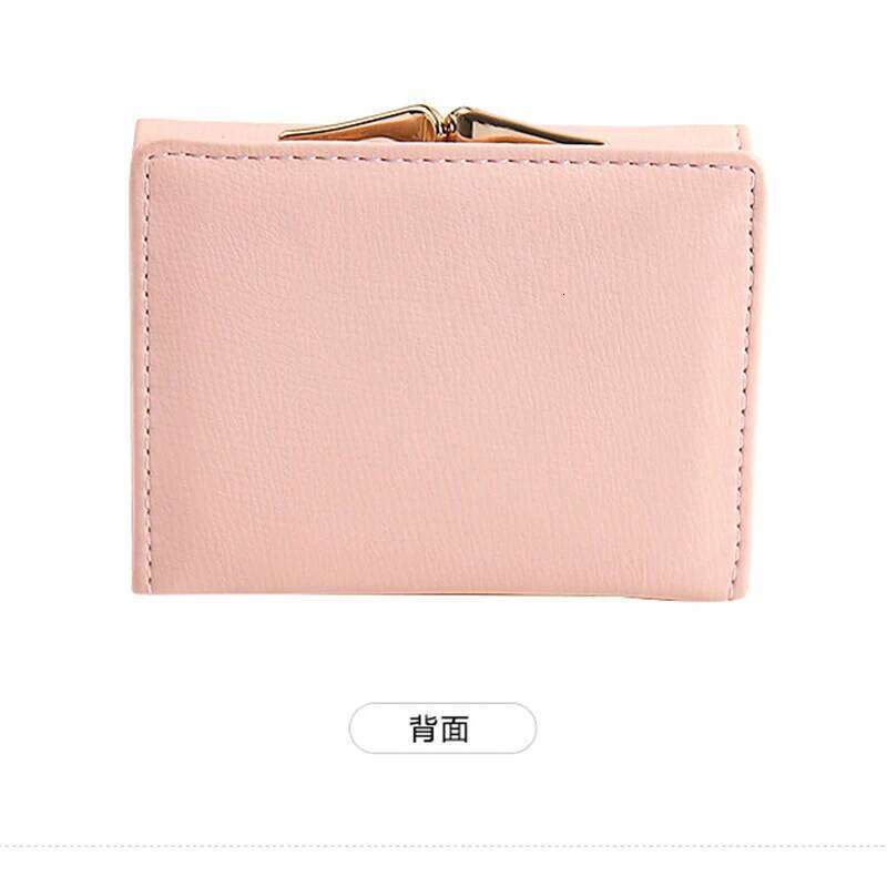 Purse summer new Korean PU printed buckle 3 fold bag simple all-in-one short women's money clip multi-card folding flap Y260206