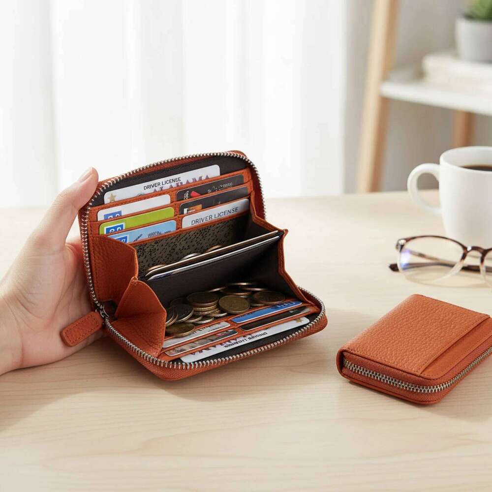 Artificial Leather Holder RFID Protected For Women Accordion Style Credit Card Wallet With Multiple Slots And Cash Y260206