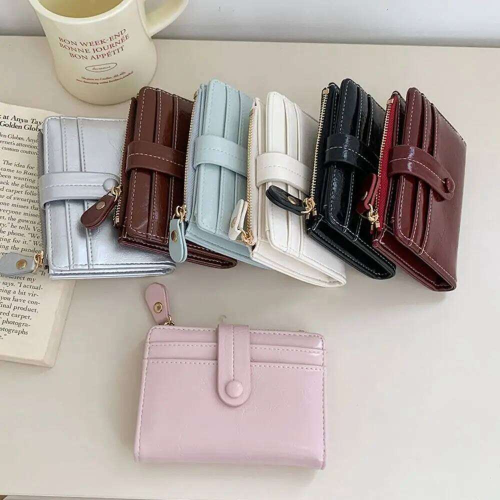 Small Retro Women's Zipper Card Holder Pu Short Wallet Ultra Thin Multi-function Coin Purse Student Y260206
