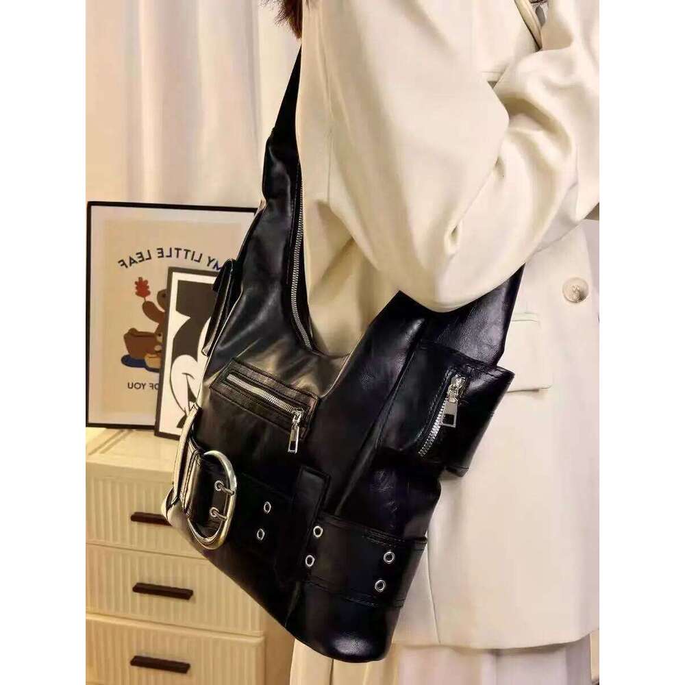 JIAERDI High Street Black Shoulder Purse Women Sweet Cool Hot Girls Leather Y2k Handbag Female Retro Casual Crossbody Bags Y260205