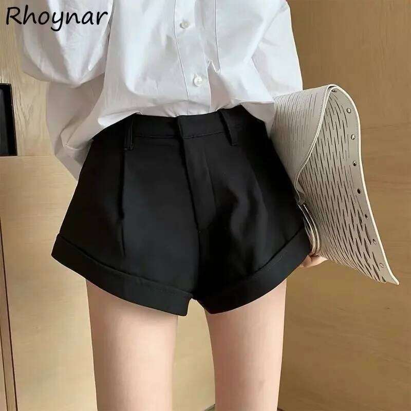 Black Shorts Women Slim High Waist Sexy Summer Casual Korean Style Female Streetwear Mature Fashion All-match Elegant Classic XJ260206