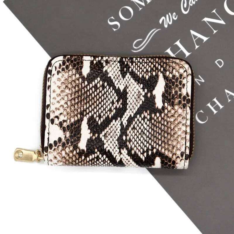Pu Leather Mini ID Holder Bank Credit Box Leopard Print Multi Slot Card Case Wallet for Women Y260206