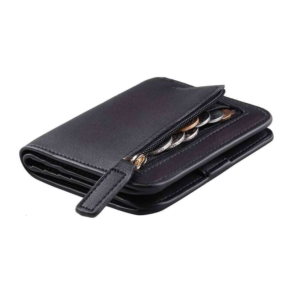 for Women RFID Blocking Small Compact Bifold Leather Pocket Wallet Ladies Mini Purse with ID Window Y260206