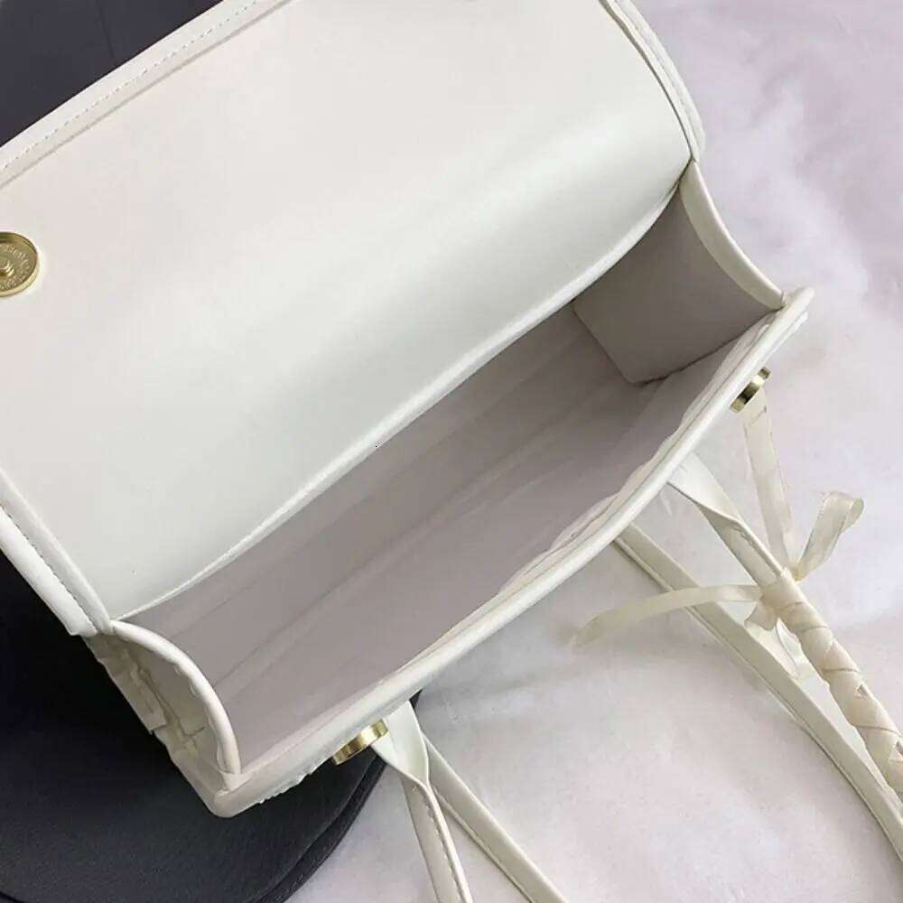 Trendy Sweet Y2k Bow Ribbons Shoulder Bag Large Capacity Portable Girls Handbag Solid Color Pu Leather Underarm Travel Y260205