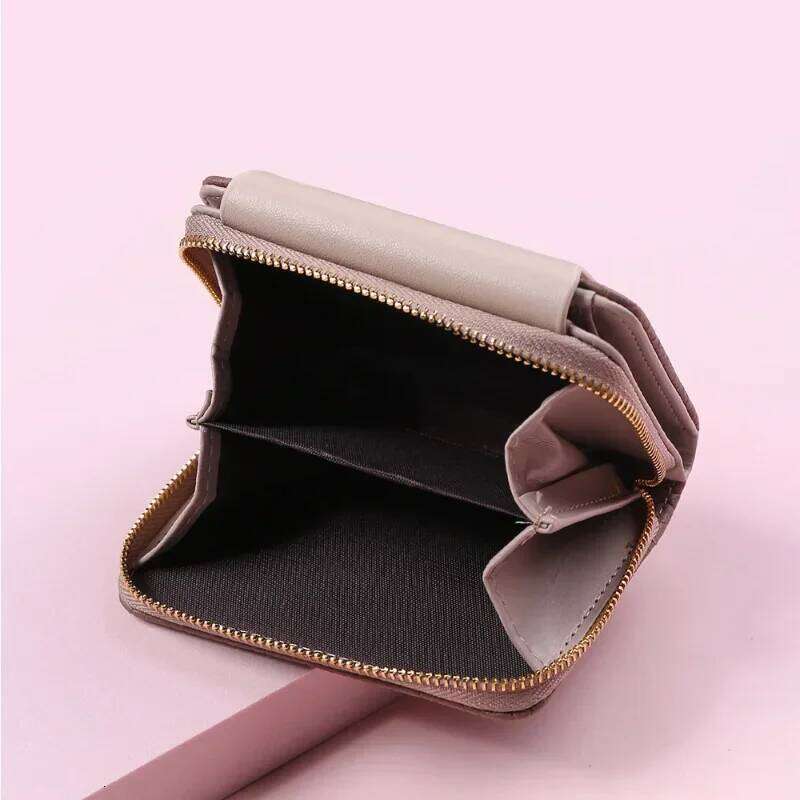 New Ladies Wallets Leaf Hasp Clutch Brand Designed Student Leather Mini Coin Purse Female Card Holder Money Bag Women Wallet Y260206