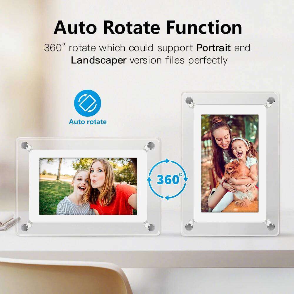 Acrylic Photo 5 and 7 Inch IPS Screen 4GB Memory Rechargeable Battery Auto Rotate Portable Digital Picture Frame S260205