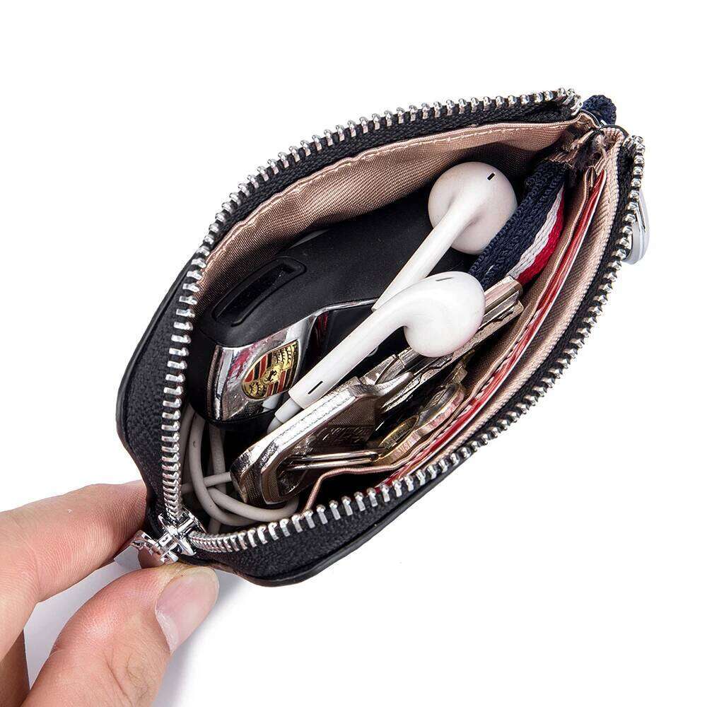 Genuine Coin Purse Mini Ultra-thin Small Zipper Cute Wallet Soft Cowhide Leather Driver's License Key Bag Card Holder Y260206