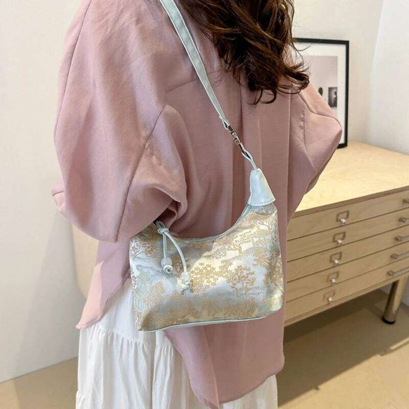 New Chinese Style Fine Embroidery Ladies Handbags 2025 Summer Fashion Shoulder Bag Crossbody Daily Party Tote Handbag for Women Y260205