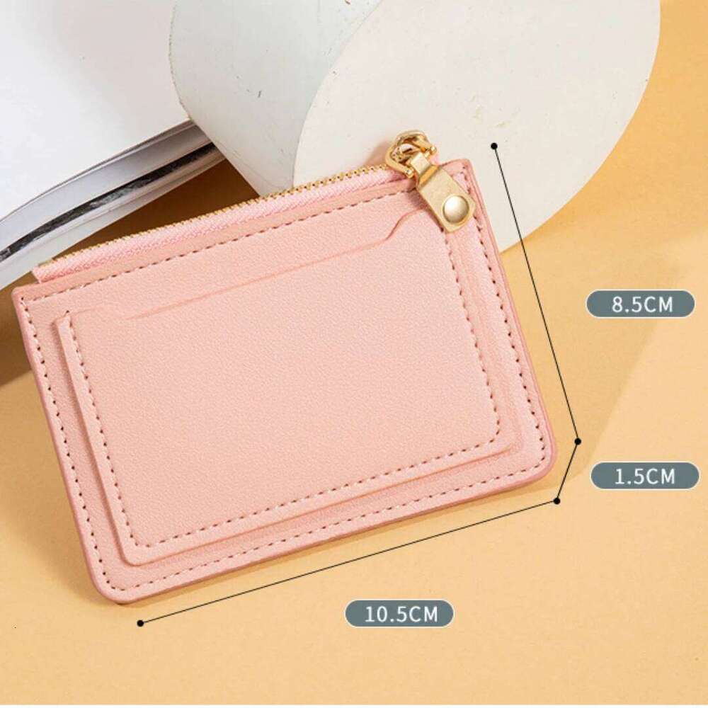 1PC Ultra-Thin Women Men Credit ID Card Holder PU Leather Zipper Fashion Small Wallet Money Bag Case Coin Purse Clip Organizer Y260206