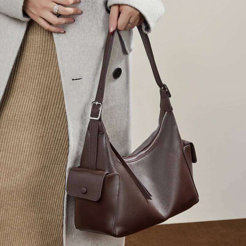 Hifashion Retro Genuine Leather Hobo Shoulder Bags For Women 2025 Luxury Crossbody Shopper Office Tote Ladies Handbags Z260207 - view 3