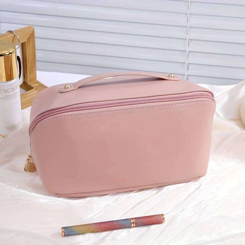 1pc Large Travel Makeup for Women, Big Capacity Toiletry Organizer, Personalized Gift Idea, Multiple Colors, Cosmetic Bag Y260206