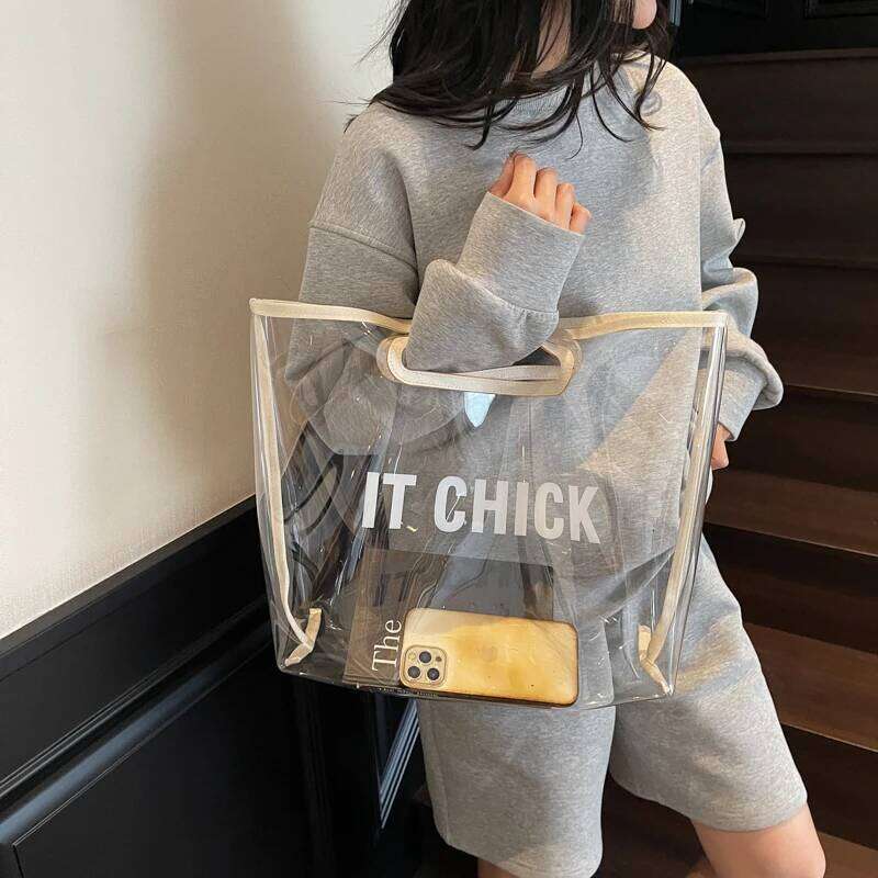 Women Tote Handbag Transparent Seaside Shoulder Bag Beach Jelly Pack PVC Waterproof Top Handle Bags Casual Summer Underarm Pouch Y260205