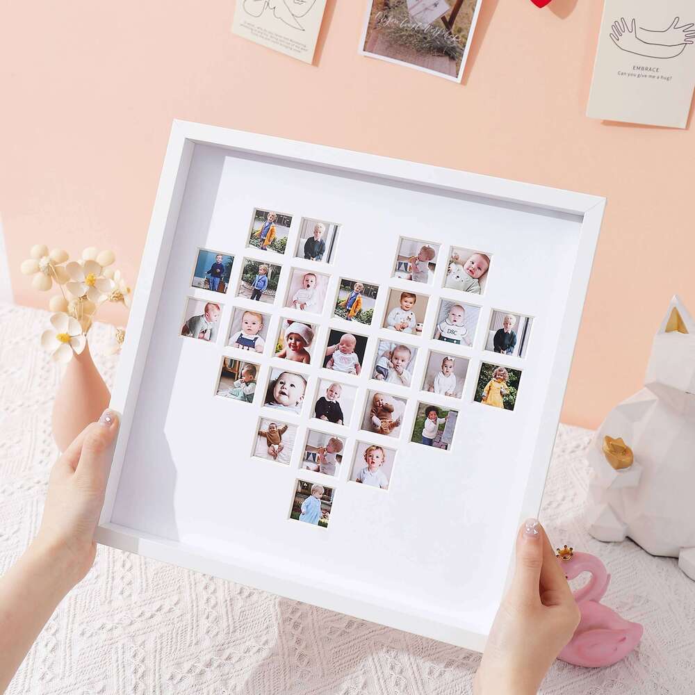 1 PC white baby love milestone frame photo mark - put * 1.18 children birthday Thanksgiving gift decoration in pictures S260205