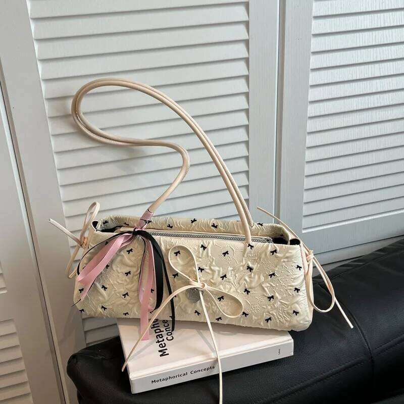 Sweet Bowknot Women's Clutch Purse Handbags Cute Polka Dot Ladies Underarm Bag Contrasting Color Casual Female Shoulder Bags Y260205