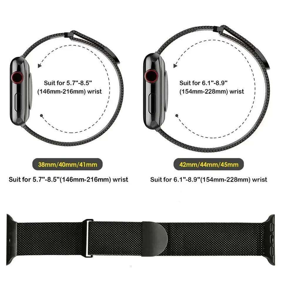 Metal Milanese Strap for Apple Watch Band Ultra3/2 49mm 11 10 9 8 7 Magnetic Bracelet iWatch 6 5 4 SE2 46mm 45mm 41mm 44mm 40mm Z260207