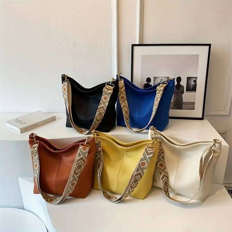 Simple Large-capacity Crossbody Casual Multi-functional Commuter PU Leather Texture Shoulder Bag Y260204