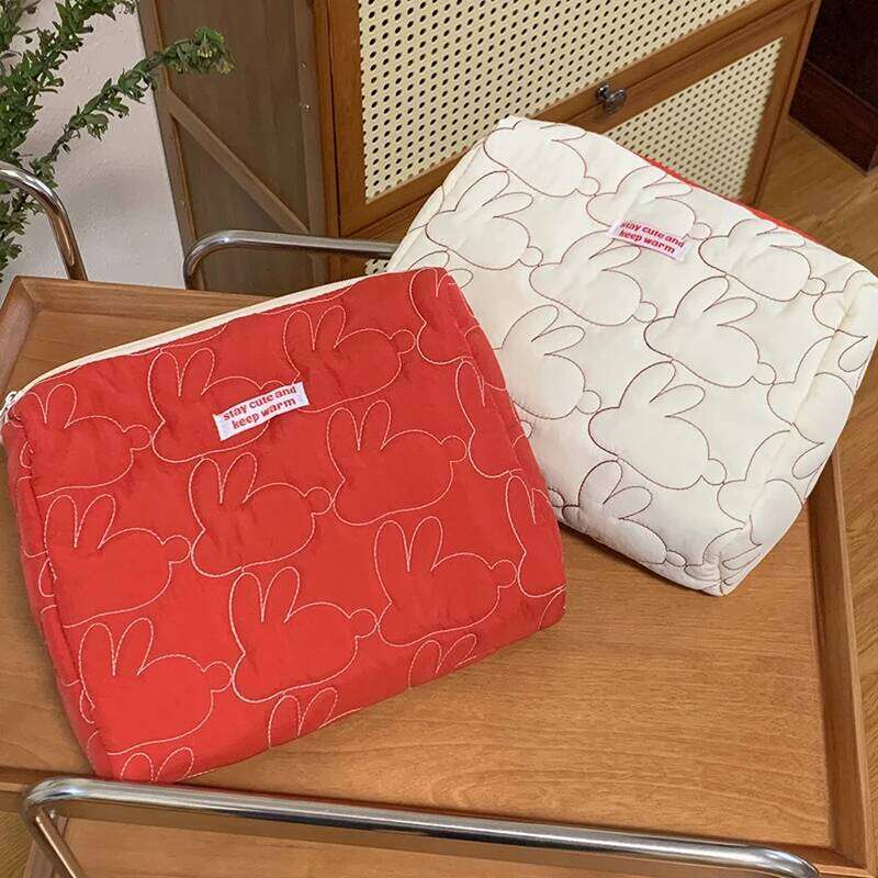 1Pcs Fashion Women Cosmetic Bag Portable Lipstick Makeup Storage Quilting Handbag Vintage Flower Animal Ins Ladies Square Bags Y260206