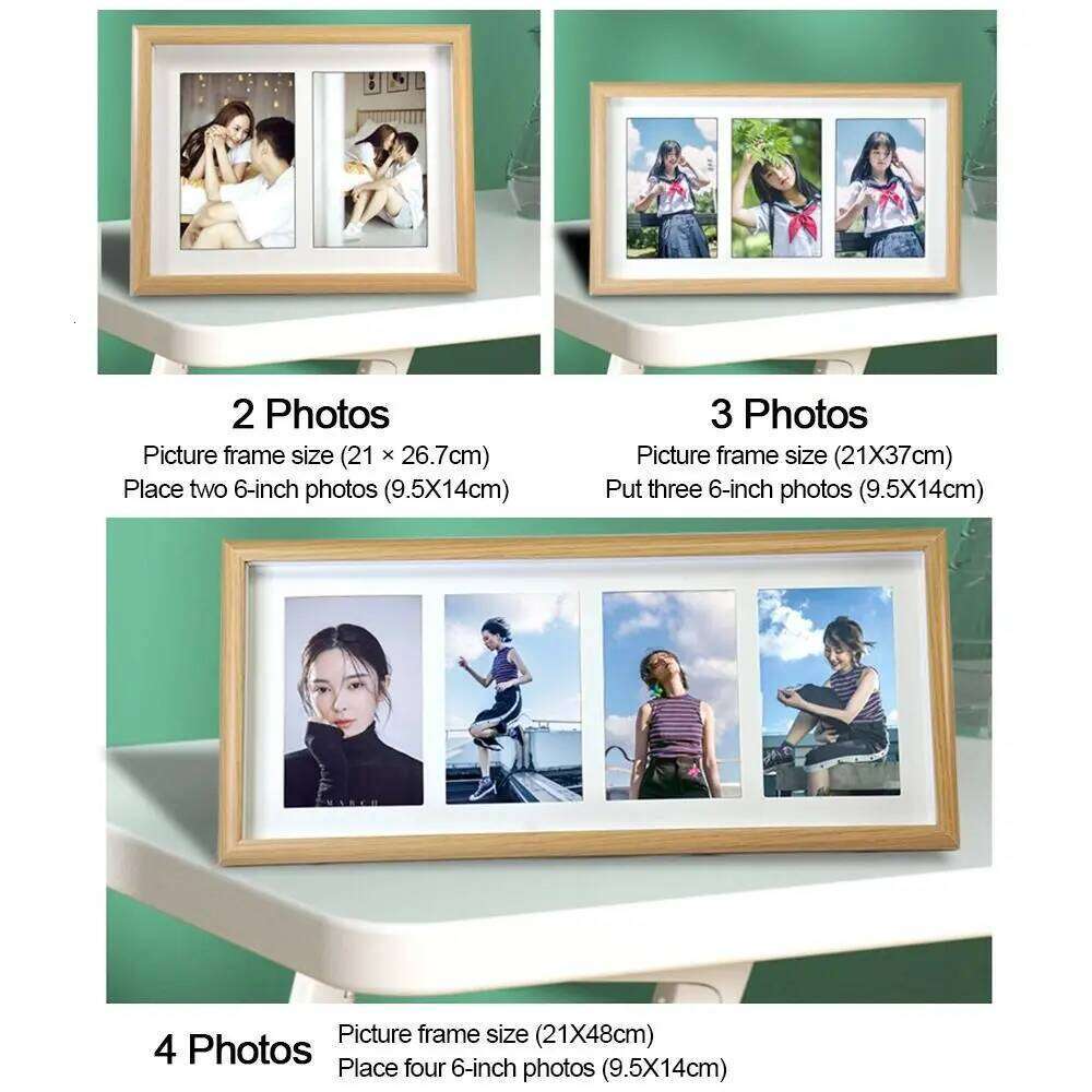 Modern 6 INCH Collage Photo Wooden Stand - up Tabletop Frames Durable High Definition Picture Frame Desktop Decor S260205