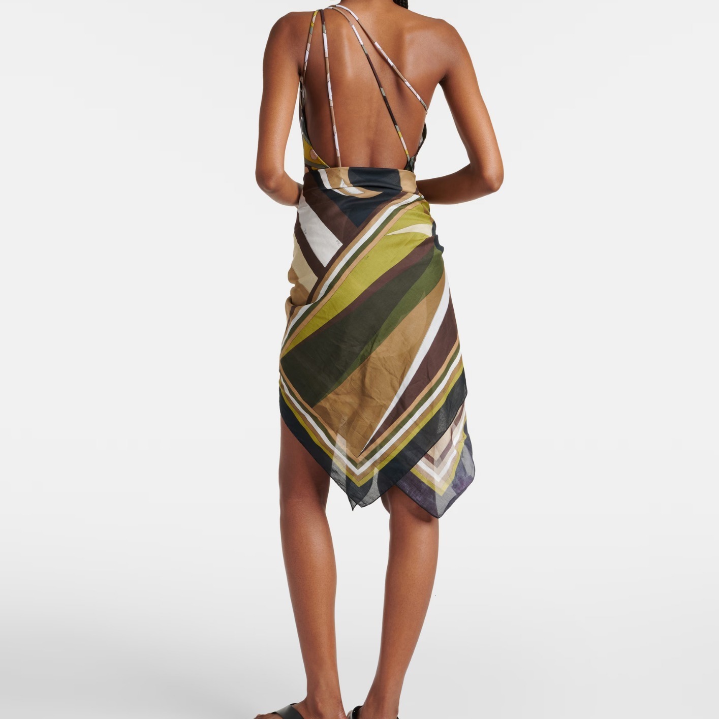 2025 Womens Hollow Out One-piece Swimsuits And Skirt Geometry Print Sexy Bikini Fashion Beach Bathing Suit 250521