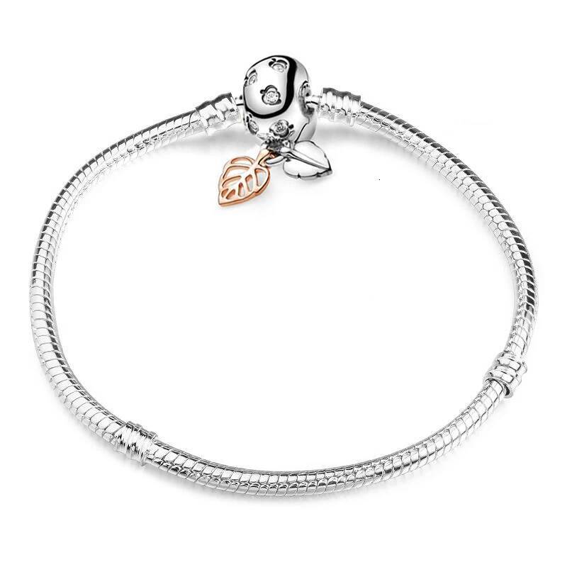 Sterling Silver Color 3mm Snake Chain Bracelets Fit Original Charm Bracelet Bangle Making DIY Jewelry For Women Men Dropshipping