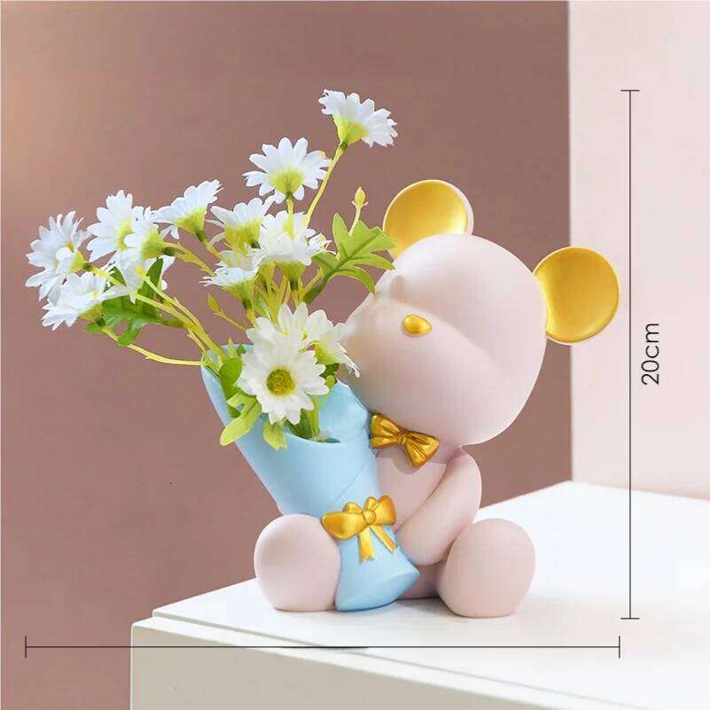 Nordic creative bouquets, violent bears, entrance and living room ornaments, home TV cabinets, desktop decorations, gifts for mo S260204