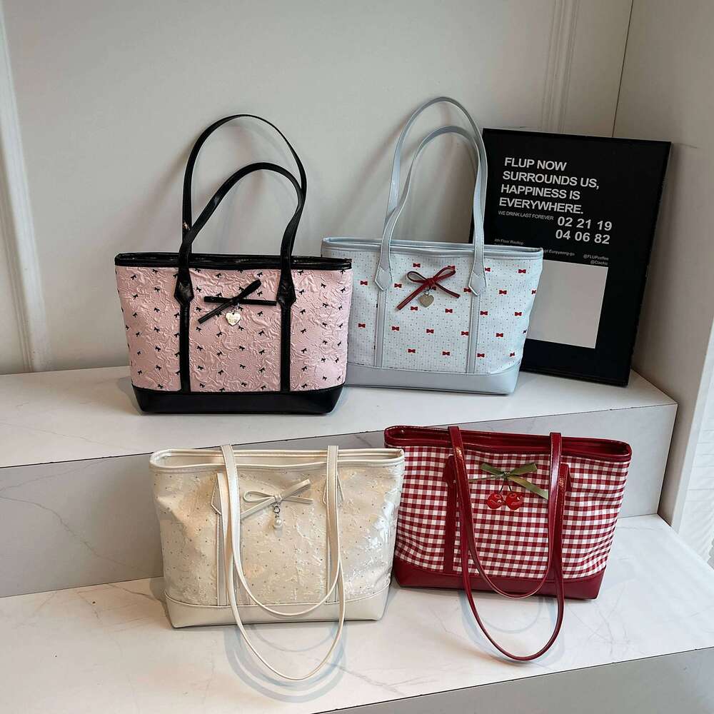 LEFTSIDE Retro Shopper Shopping Shoulder Bags for Women PU Leather Tote Bag 2025 Summer New Designer Bow Purses and Handbags Y260205