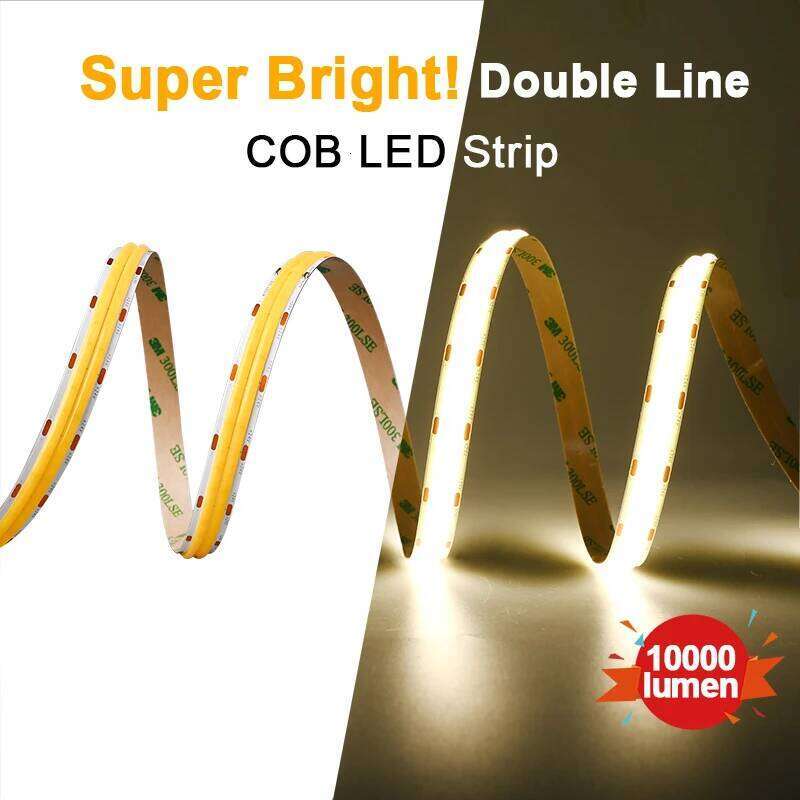 Super Bright COB LED Strip 2000lm/m Double Row 600LEDs/m Flexible Dimmable Led Lights RA90 Tape Lighting 3000K 4000K 6500K DC24V Z260206